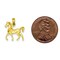 14K Yellow Gold Horse Charm Equestrian Pendant Jewelry! 22.5mm x 20mm